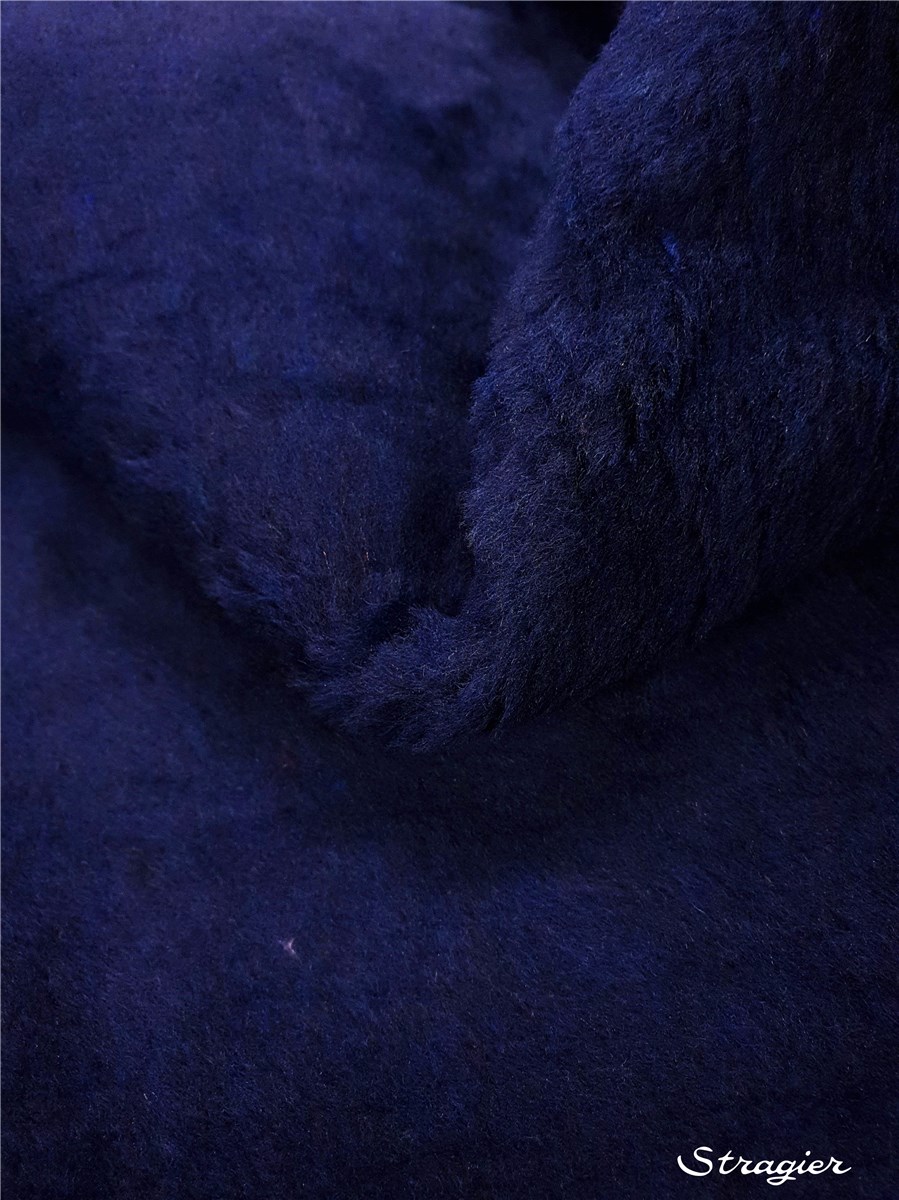 Fourrure imitation - uni - Marine clair - 110 cm