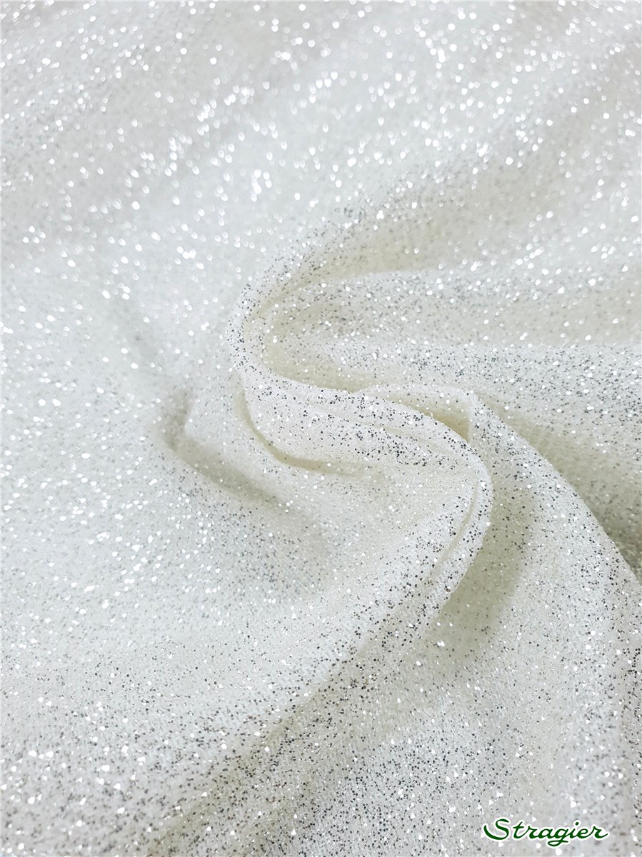 Paillettes Diamant extensible - uni - Ivoire clair-Platine