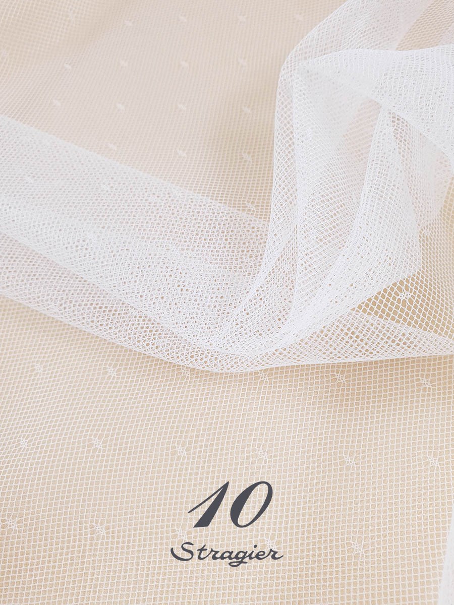 Tulle Plumetis Soft - Point d'esprit 2mm - Blanc Optique Stragier - 150 cm