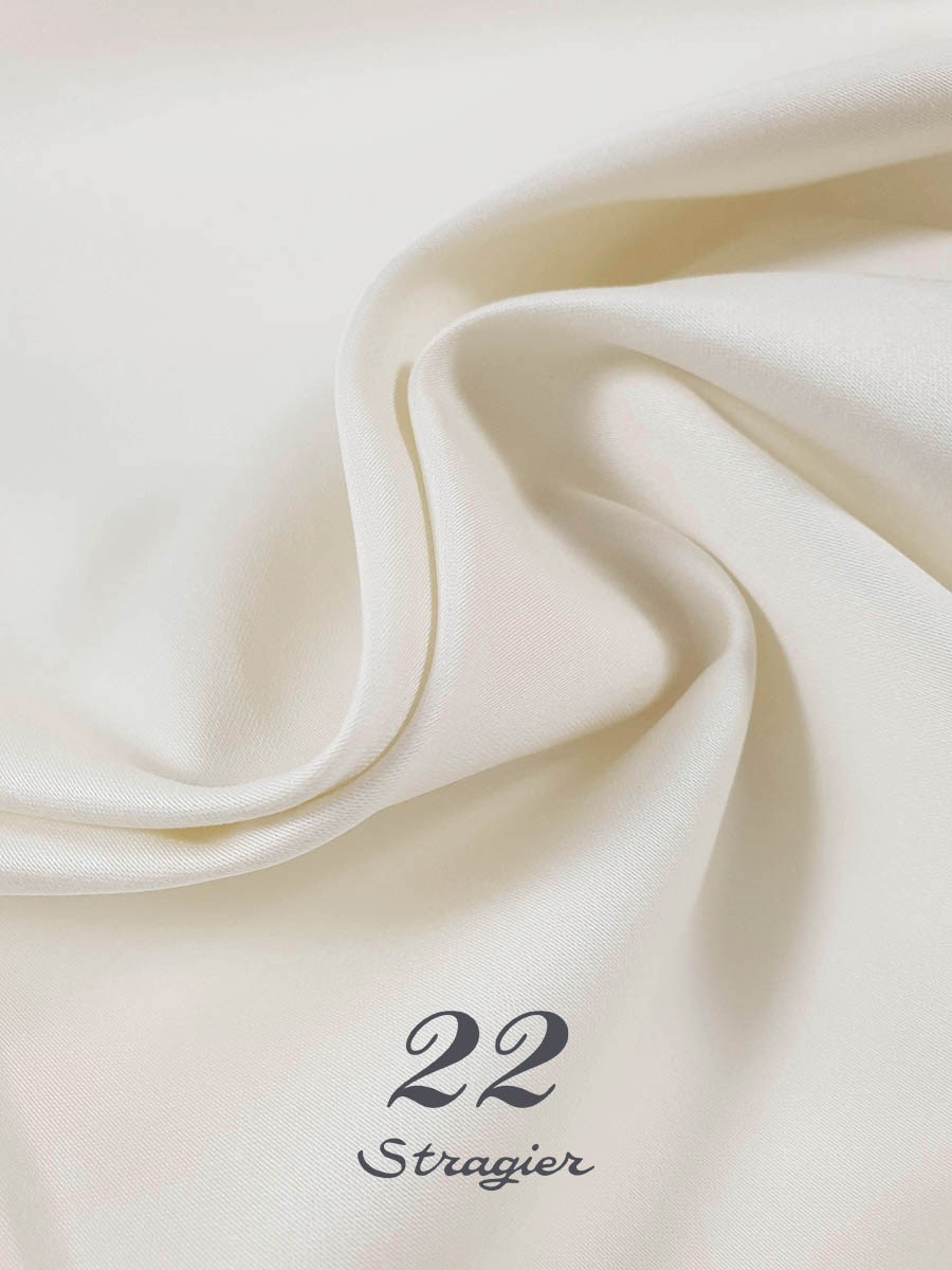 Satin de Coton extensible - uni - Crème Stragier