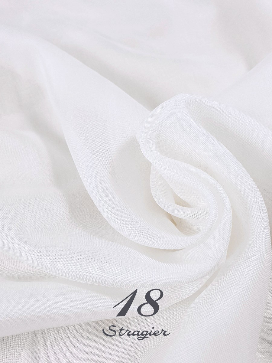 Modal and Silk Voile - Plain - Stragier Pale Ivory