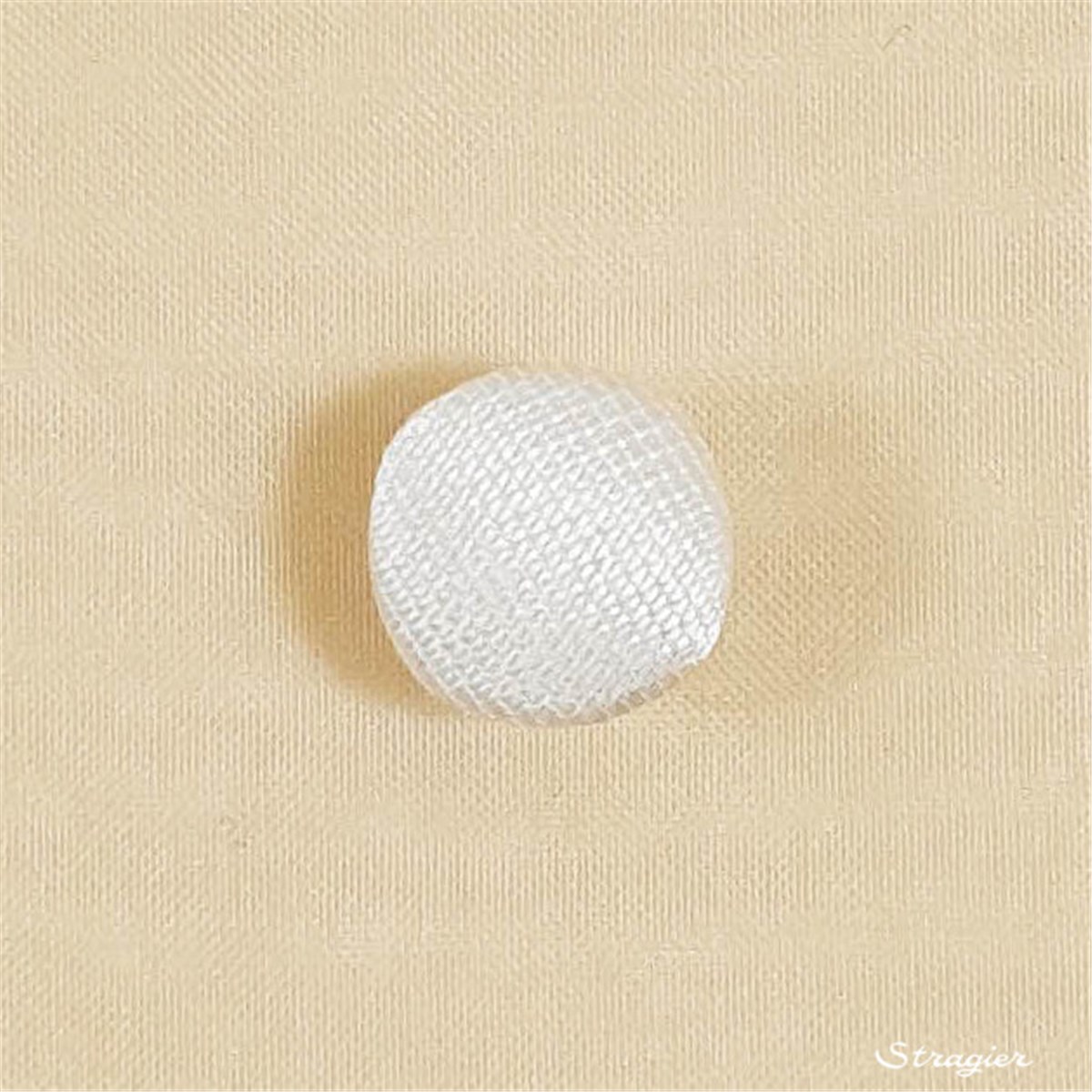 Button - Hemispherical - Soie Mikado - Stragier Pale Ivory - 12 mm