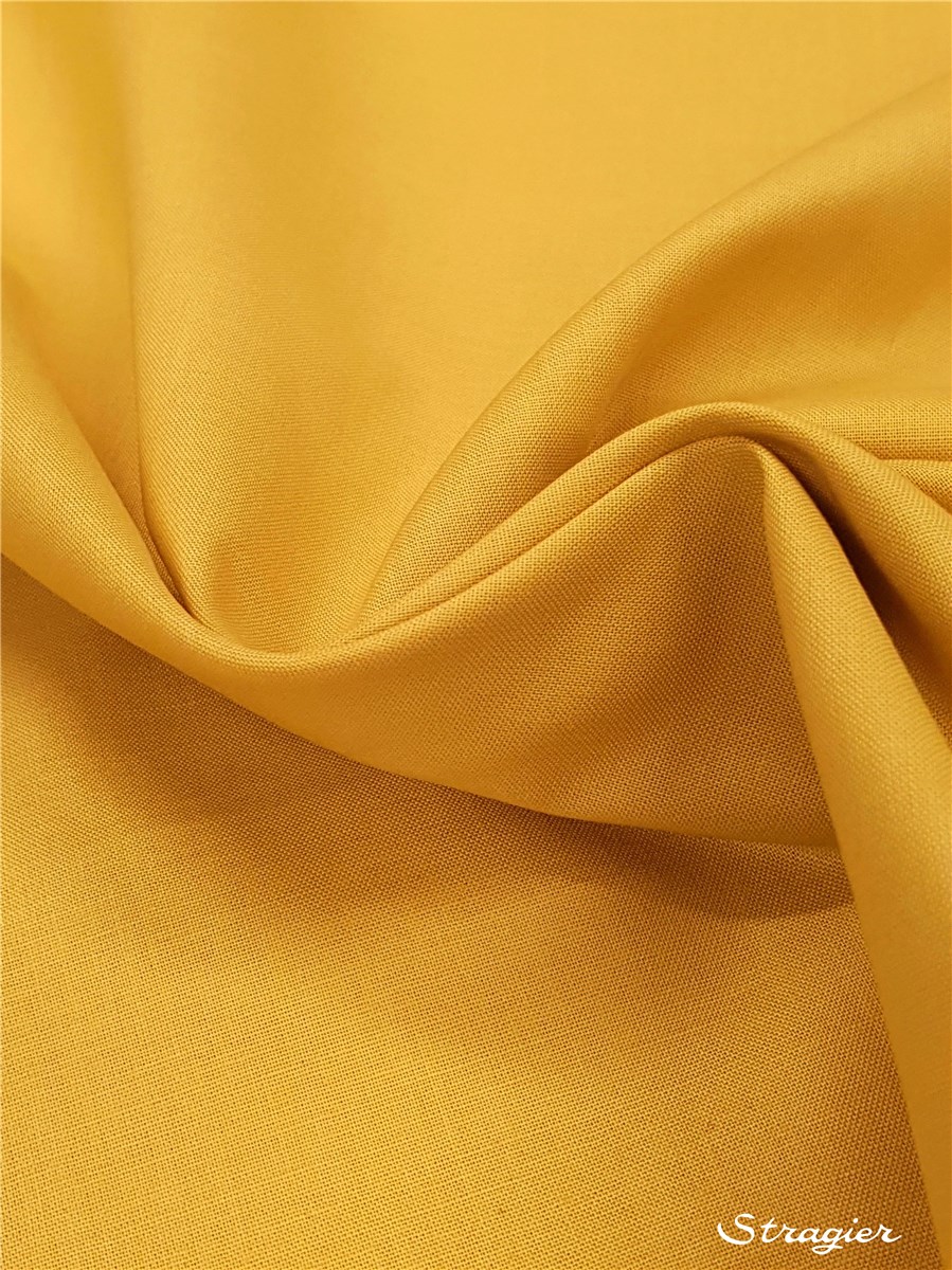 Pure Organic Cotton Poplin - uni - Moutarde