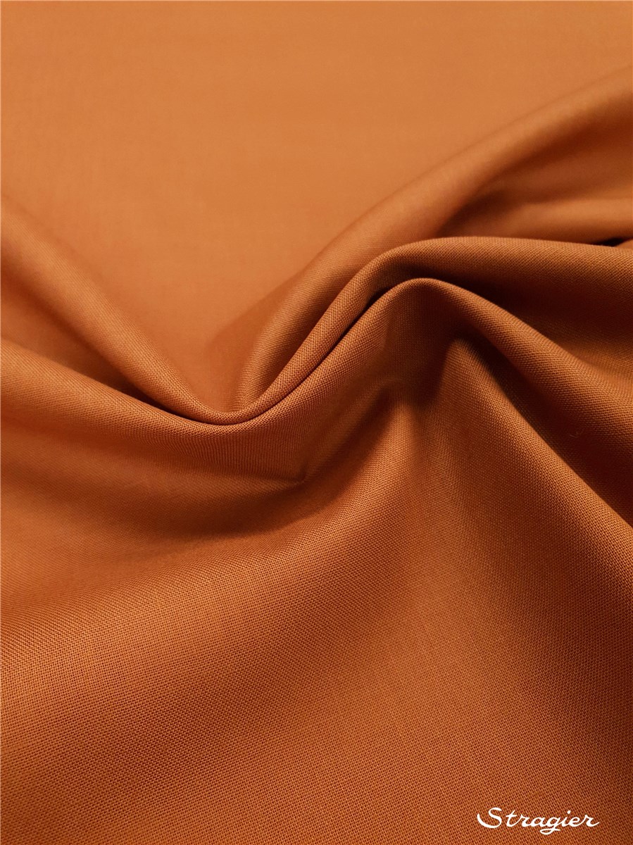 Pure Organic Cotton Poplin - uni - Rouille
