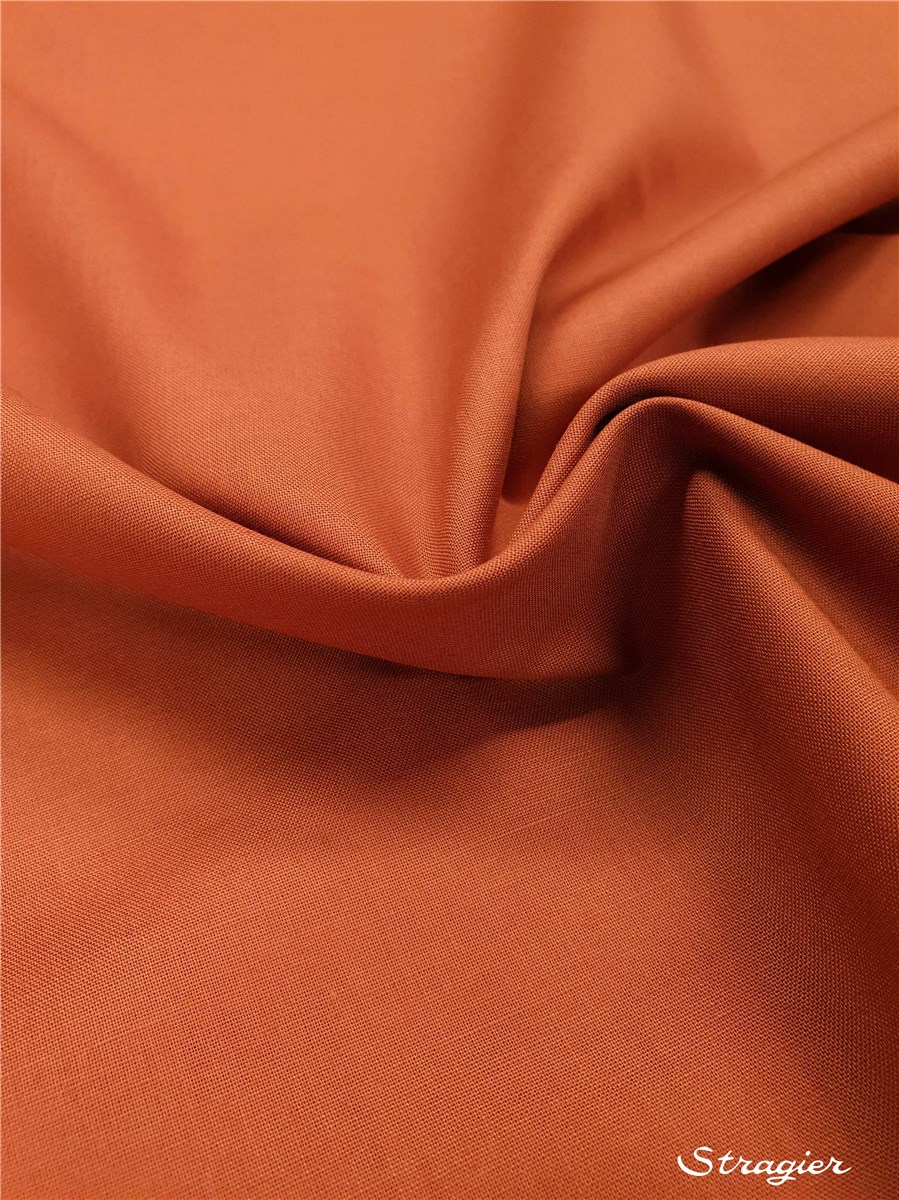 Pure Organic Cotton Poplin - uni - Terracotta