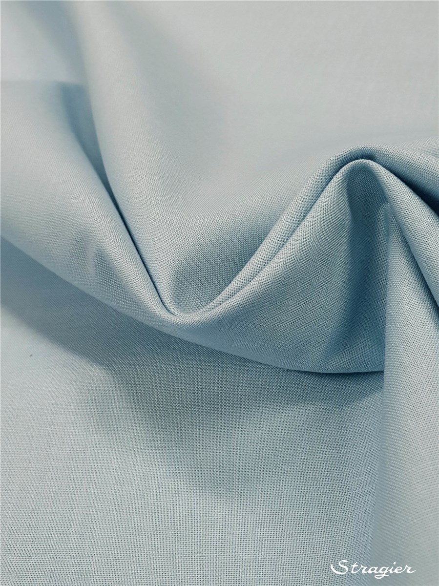 Popeline pur Coton BIO - uni - Bleu Nuage clair 