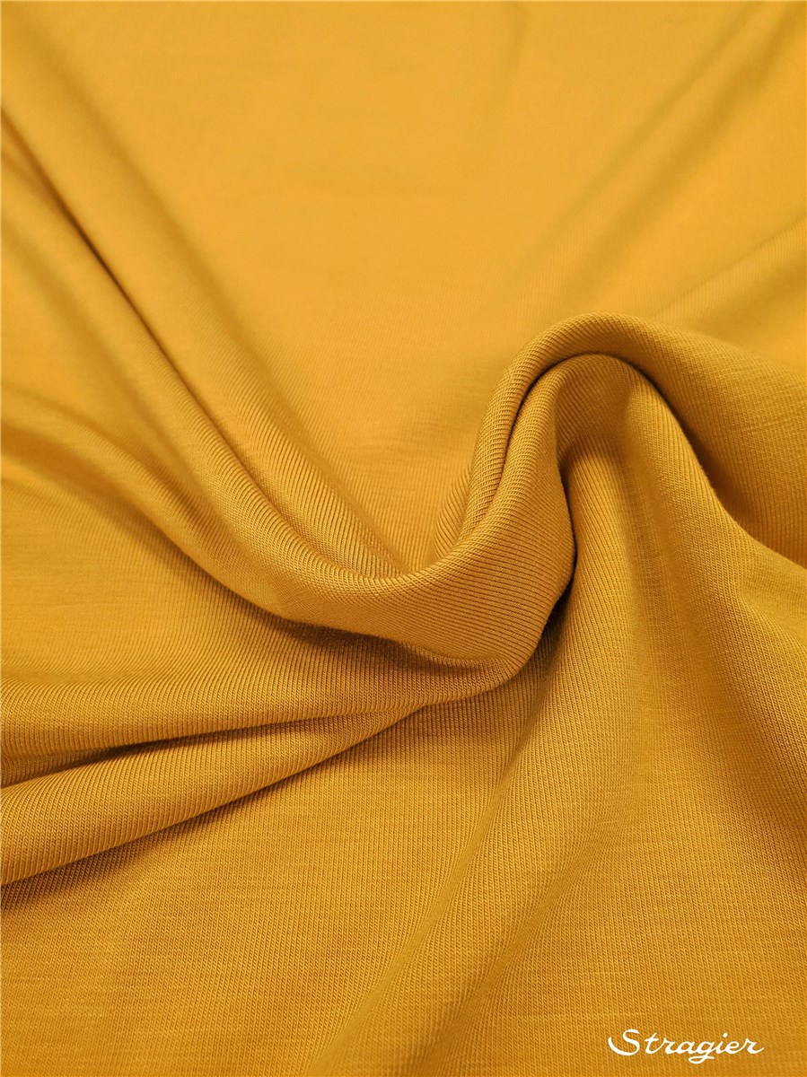 Jersey Bambou Super Soft - uni - Jaune Moutarde 