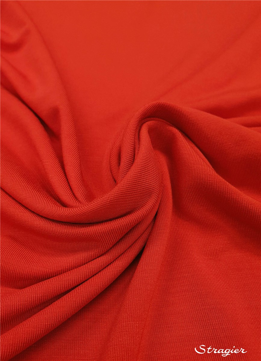 Jersey Bambou Super Soft - uni - Rouge 