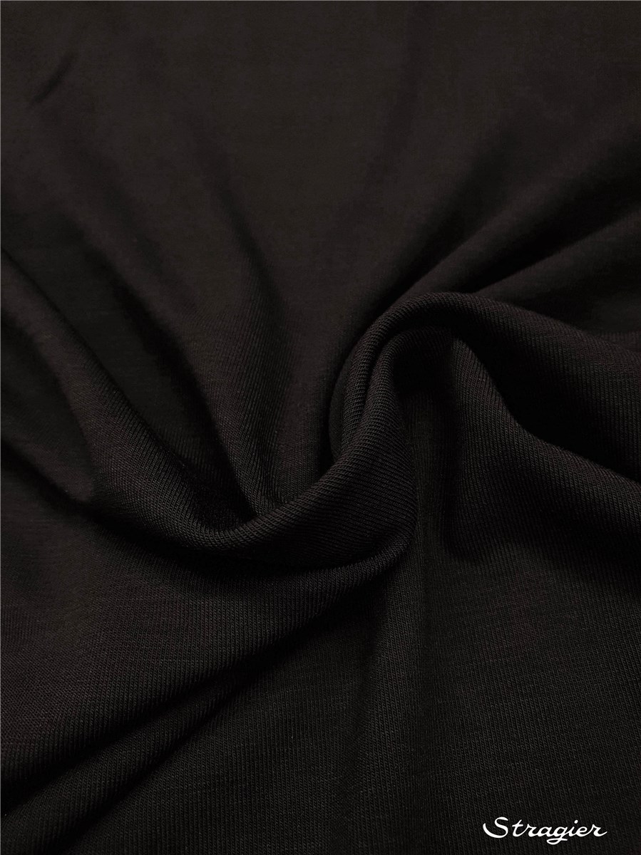 Jersey Bambou Super Soft - uni - Noir 