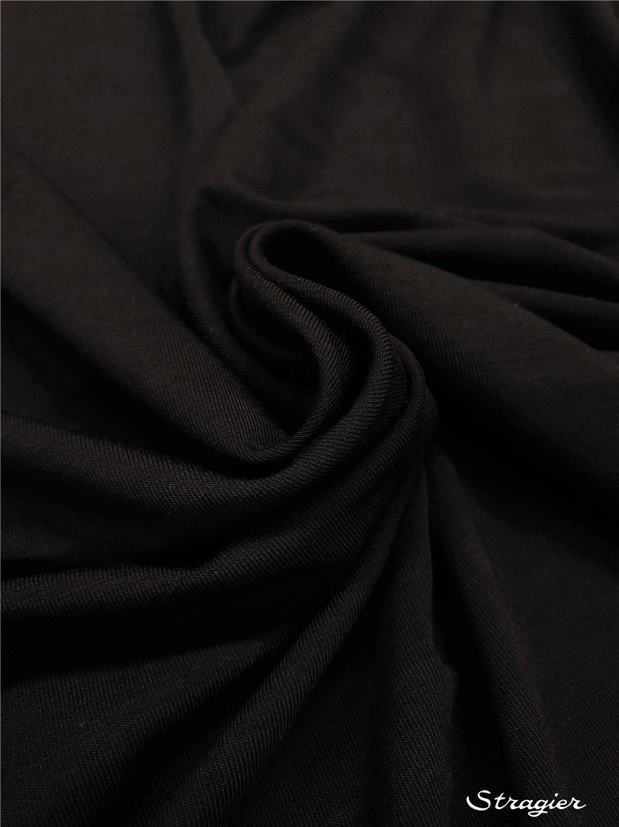 Jersey Bambou Super Soft - uni - Noir