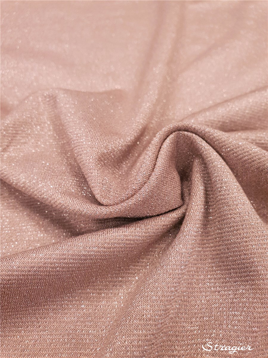 Knitted Fabric - flowing - sparkling - uni - Rose Perle