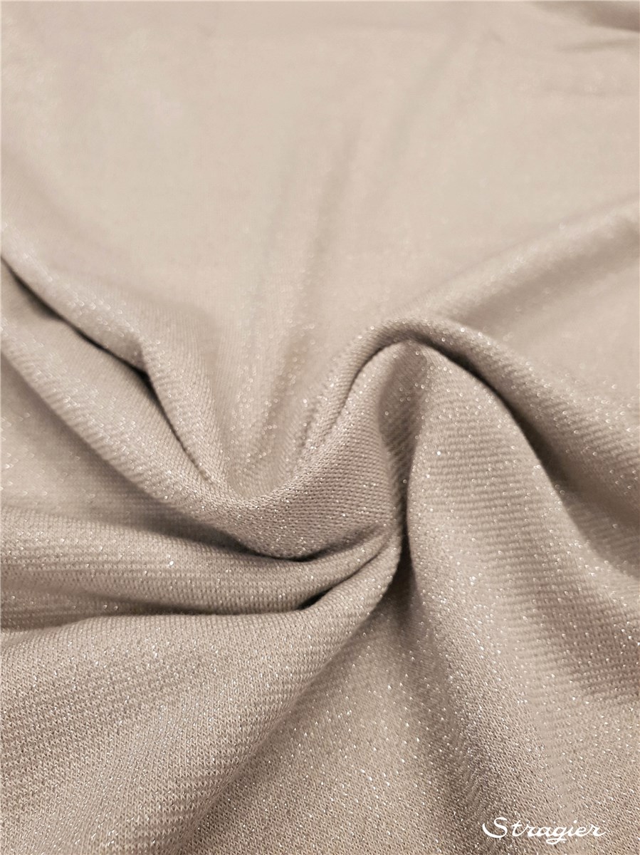 Knitted Fabric - flowing - sparkling - uni - Gris Argent