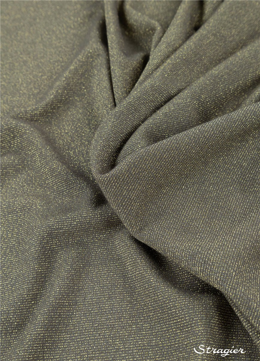 Knitted Fabric - flowing - sparkling - uni - Kaki Or