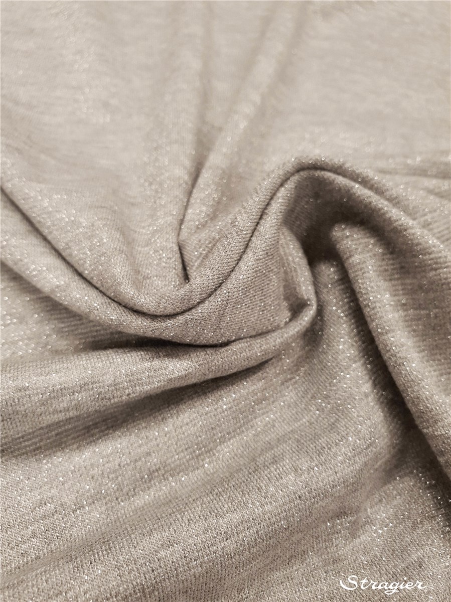 Knitted Fabric - flowing - sparkling - uni - Gris clair