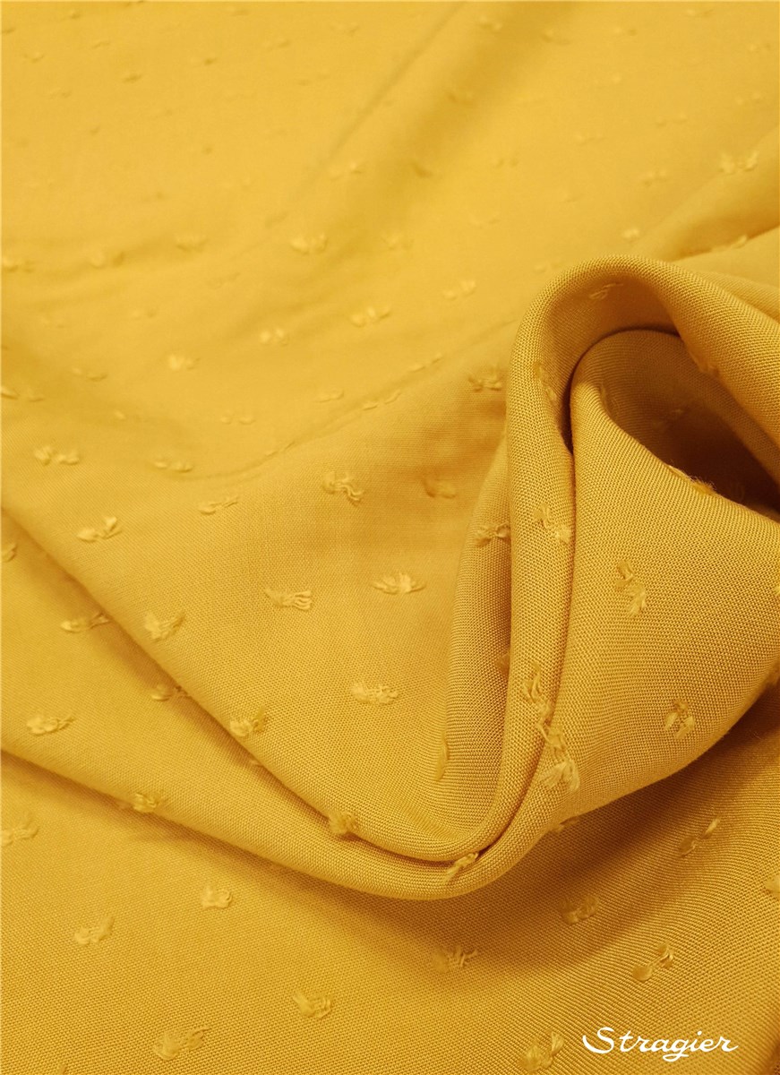 Batiste souple Plumetis - uni - Moutarde 