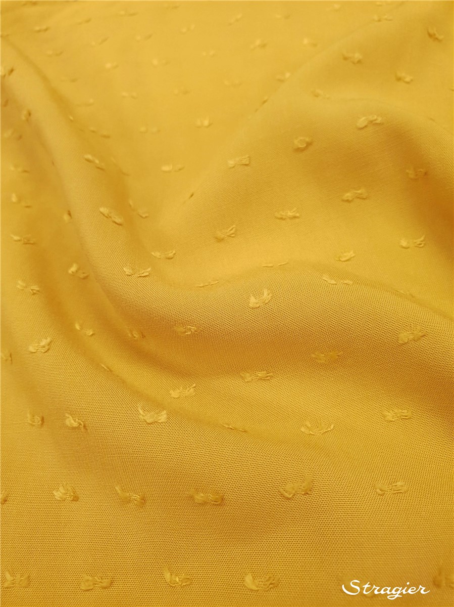 Batiste souple Plumetis - uni - Moutarde