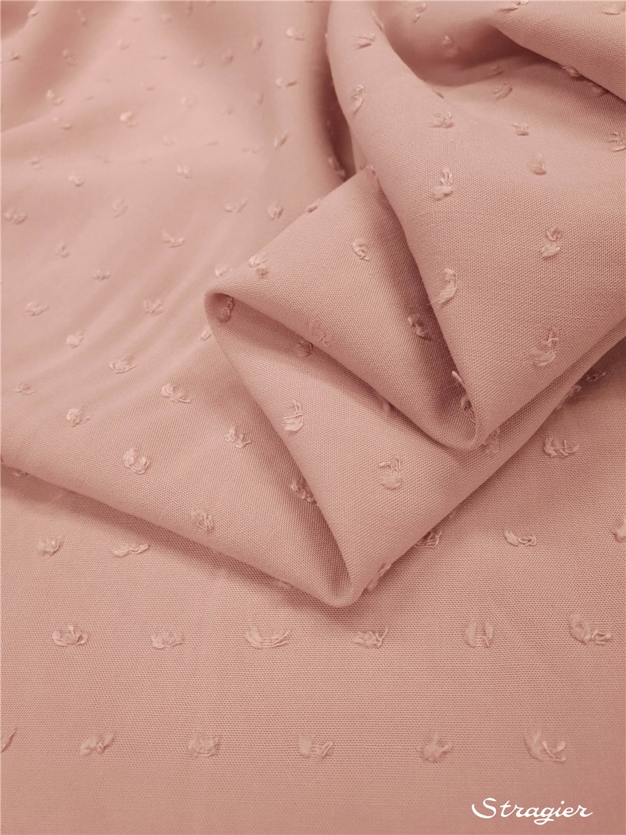 Batiste souple Plumetis - uni - Rose Zéphyr