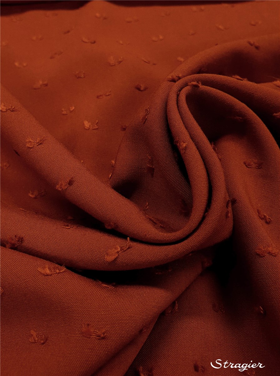 Batiste souple Plumetis - uni - Terracotta 