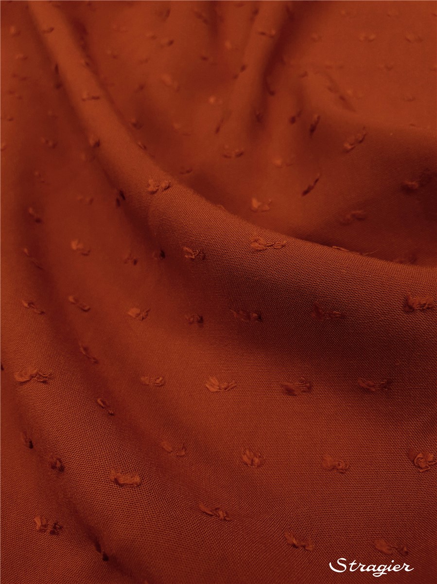 Batiste souple Plumetis - uni - Terracotta