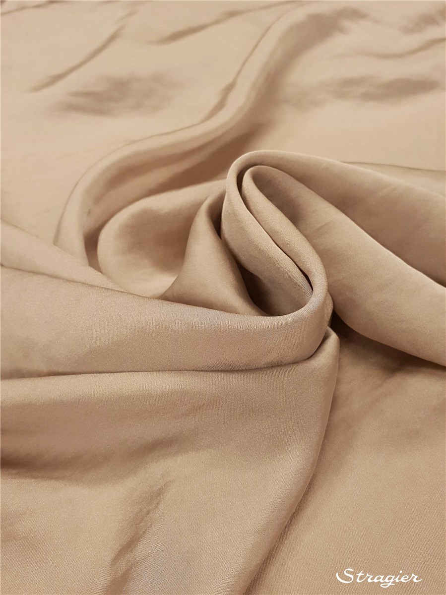 Satin Crepe washed - flowing - uni - Grège clair