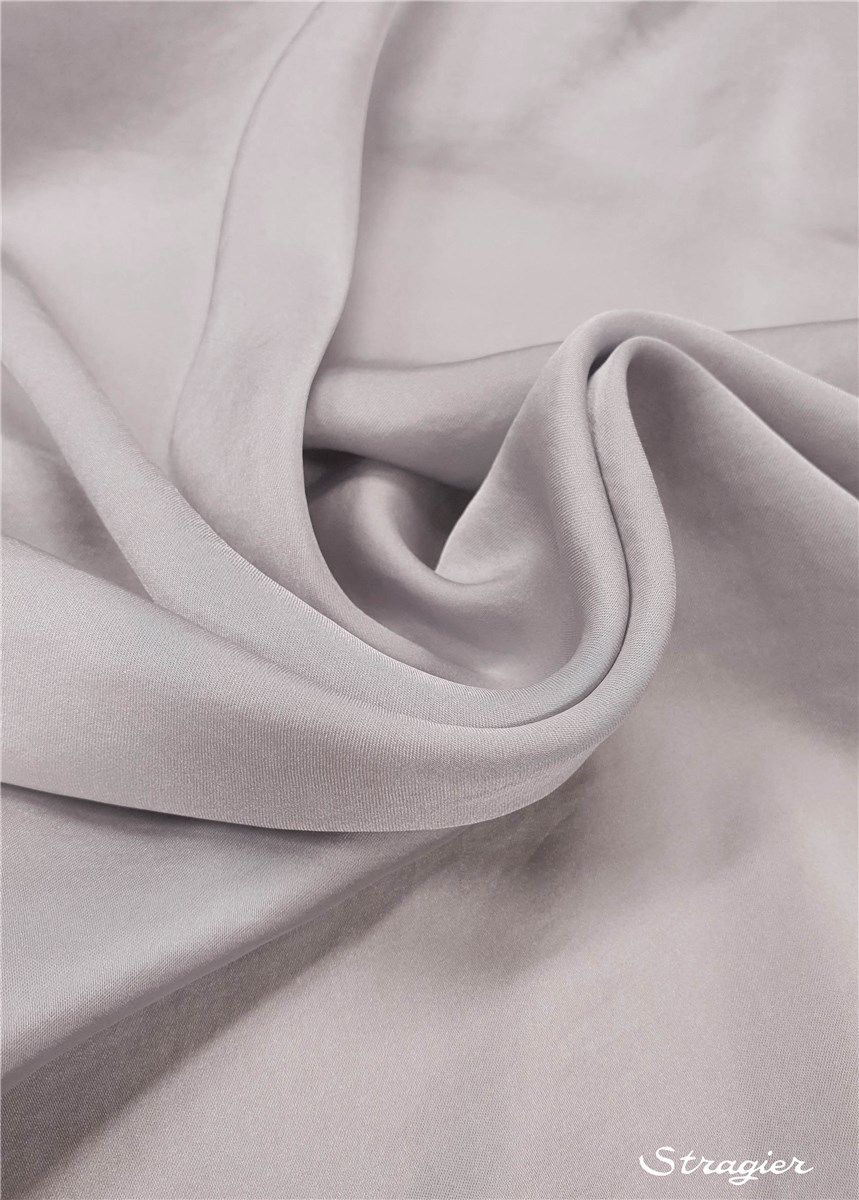 Satin Crepe washed - flowing - uni - Gris Perle