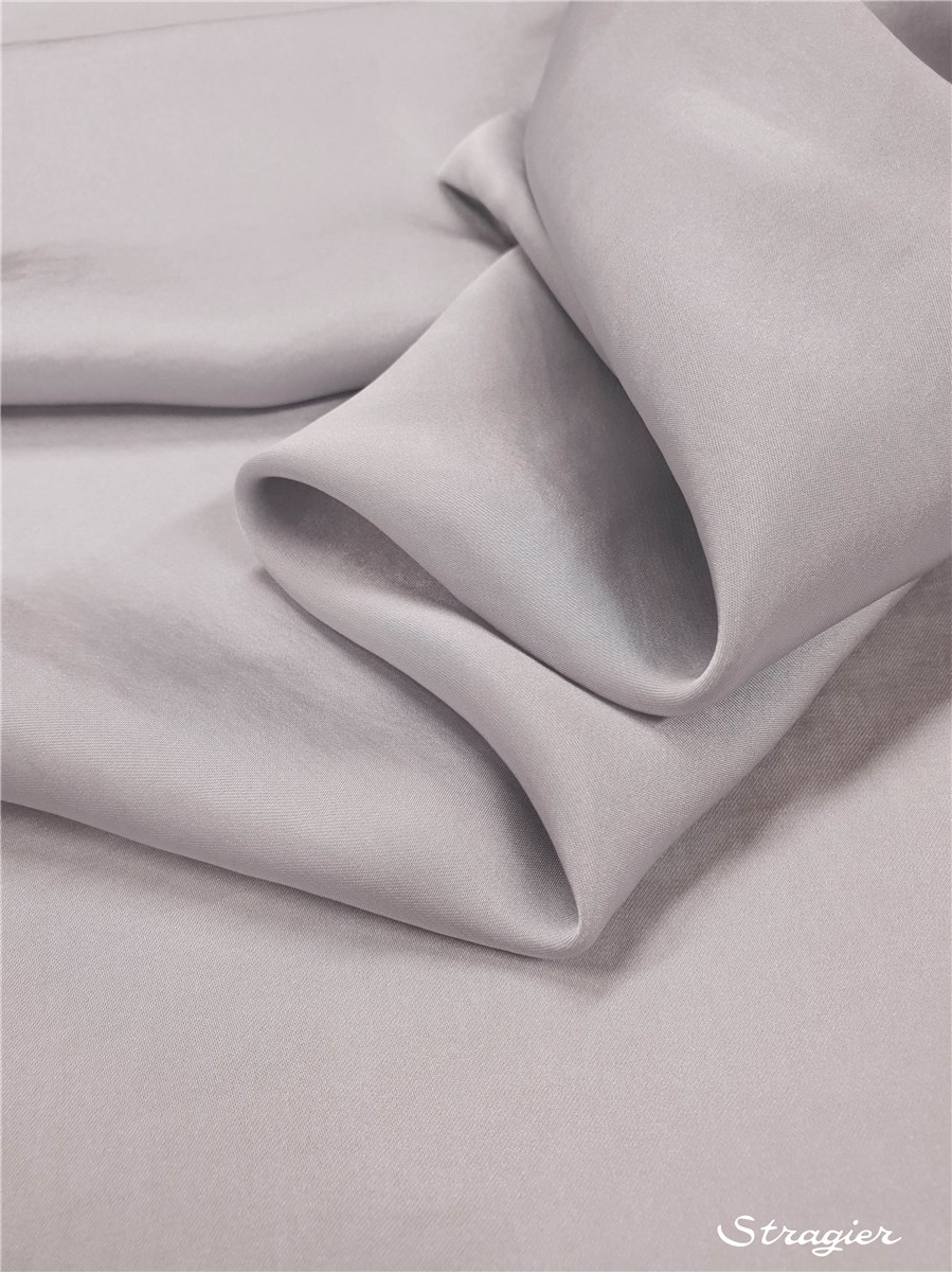 Crêpe Satin lavé - fluide - uni - Gris Perle