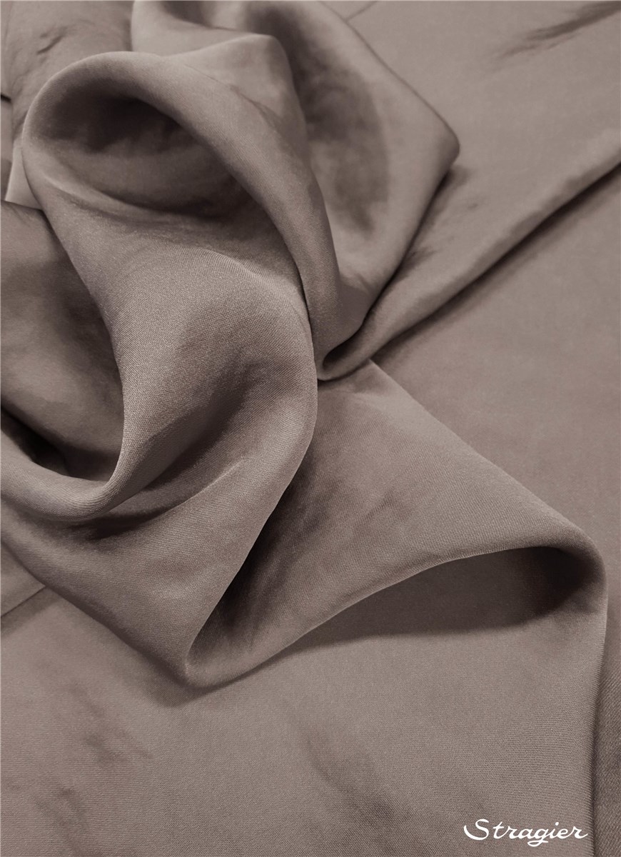 Satin Crepe washed - flowing - uni - Gris Acier
