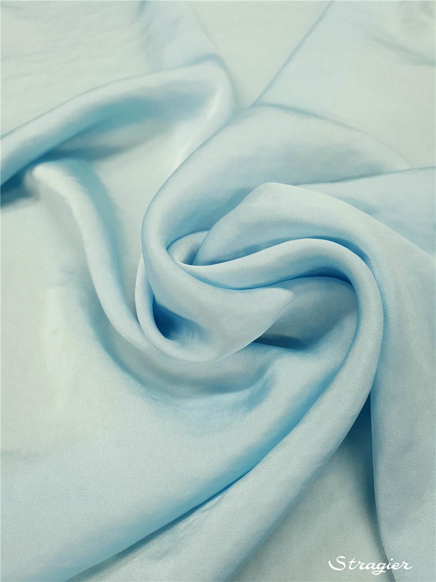 Satin Crepe washed - flowing - uni - Celeste