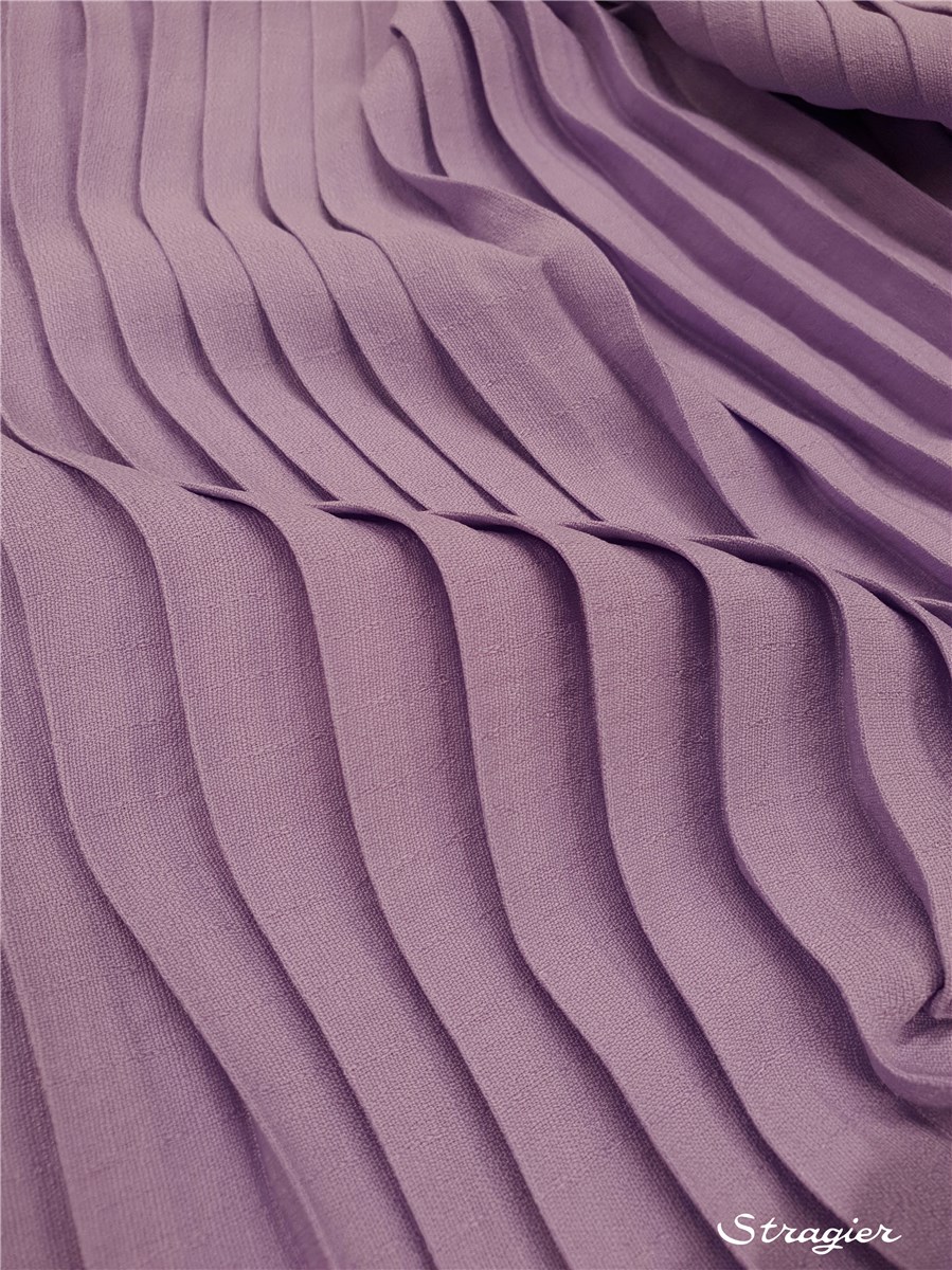 Panneau batiste plissée - uni - Parme Lilas - 145 cm
