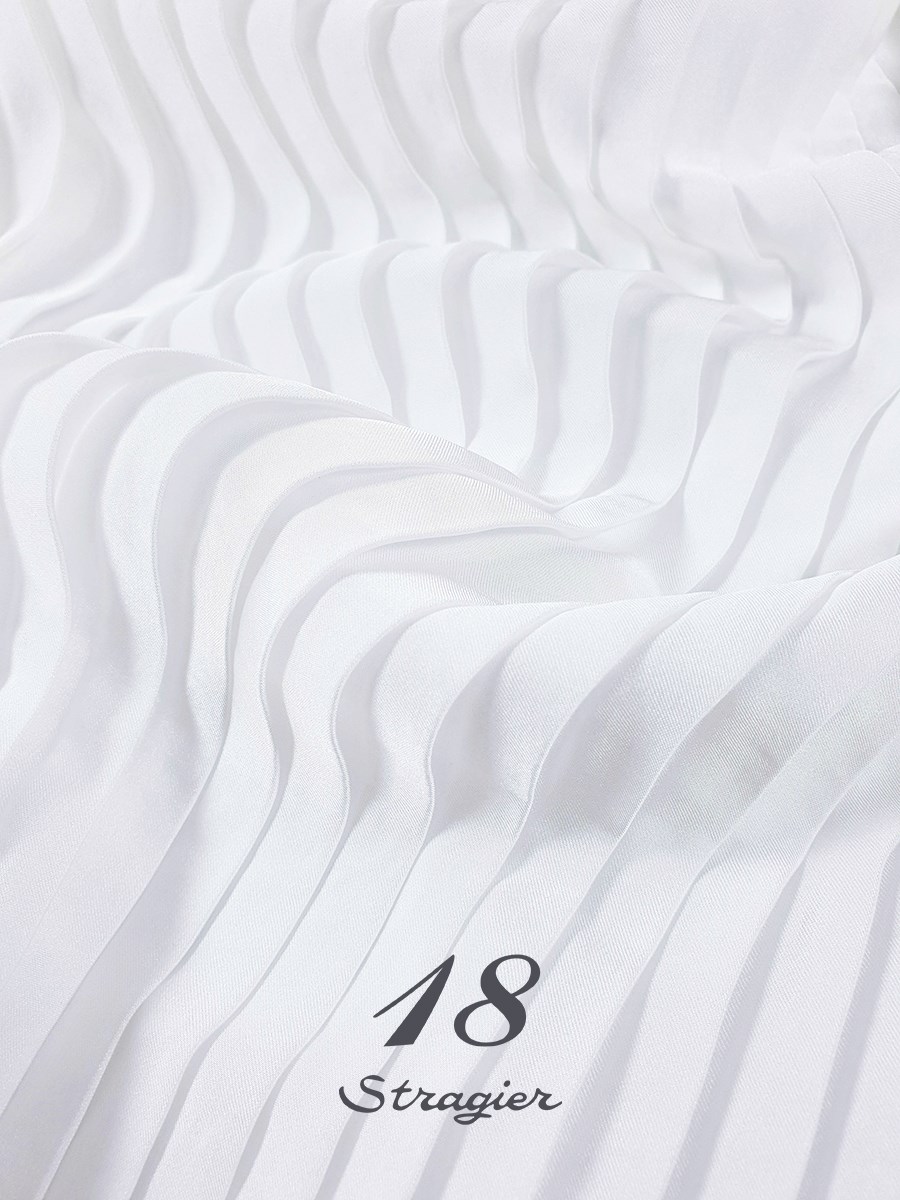 Panneau Plissé - Satin lavé - uni - Ivoire clair Stragier - 140 cm
