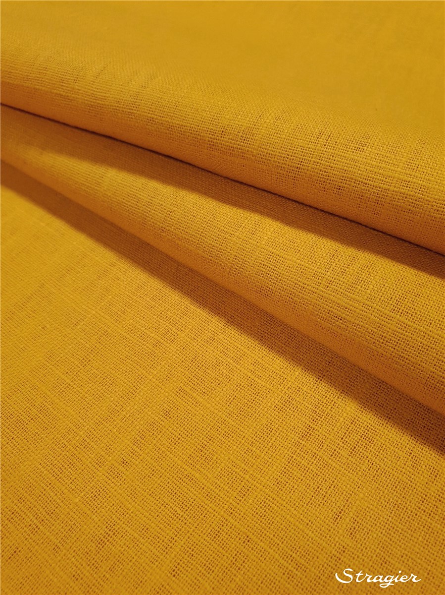 Toile pur Lin - Uni - Jaune Safran