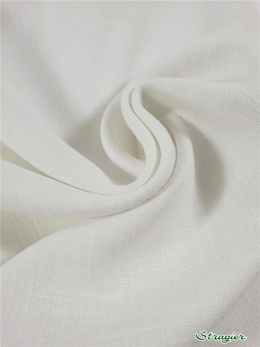 Toile pur Lin - Uni - Porcelaine 