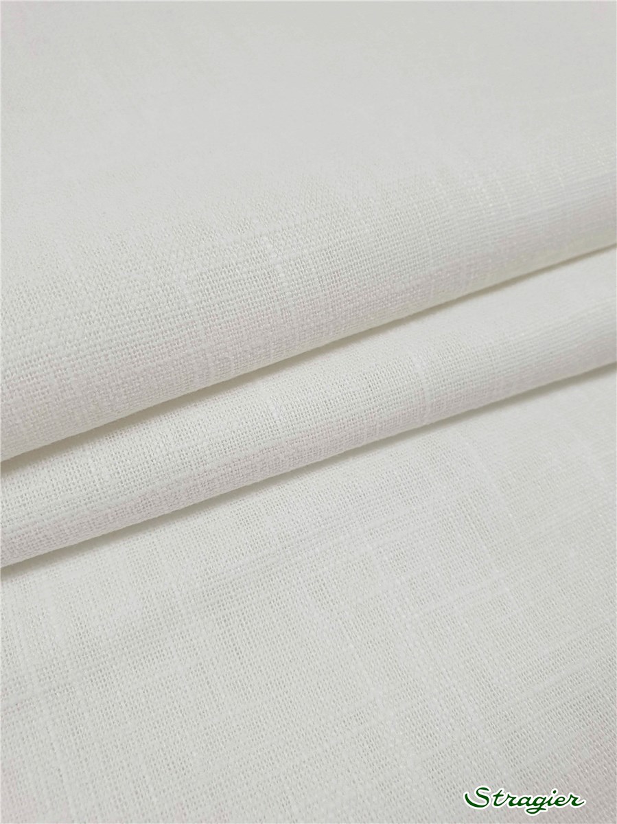 Toile pur Lin - Uni - Porcelaine