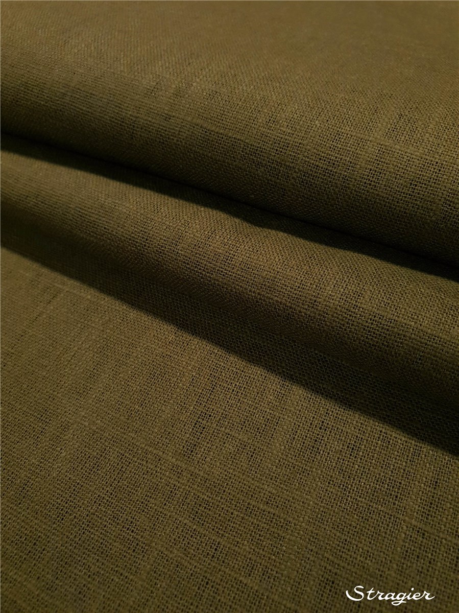 Toile pur Lin - Uni - Kaki
