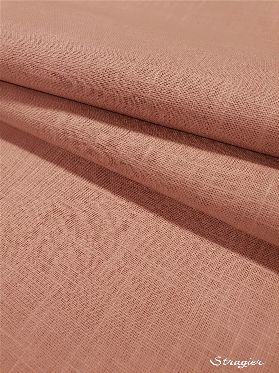 Toile pur Lin - Uni - Rose Zéphyr