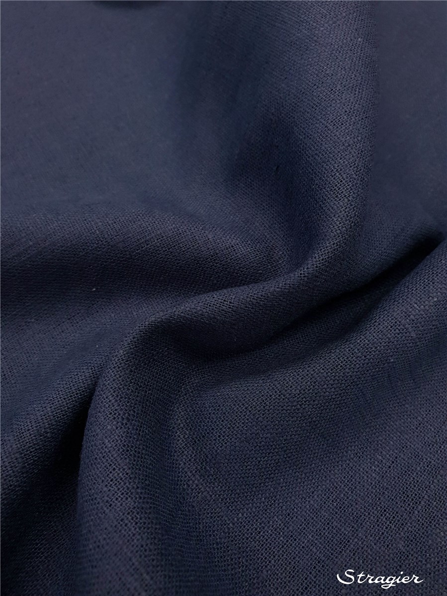 Pure Ramie Cloth - Plain - Bleu Acier