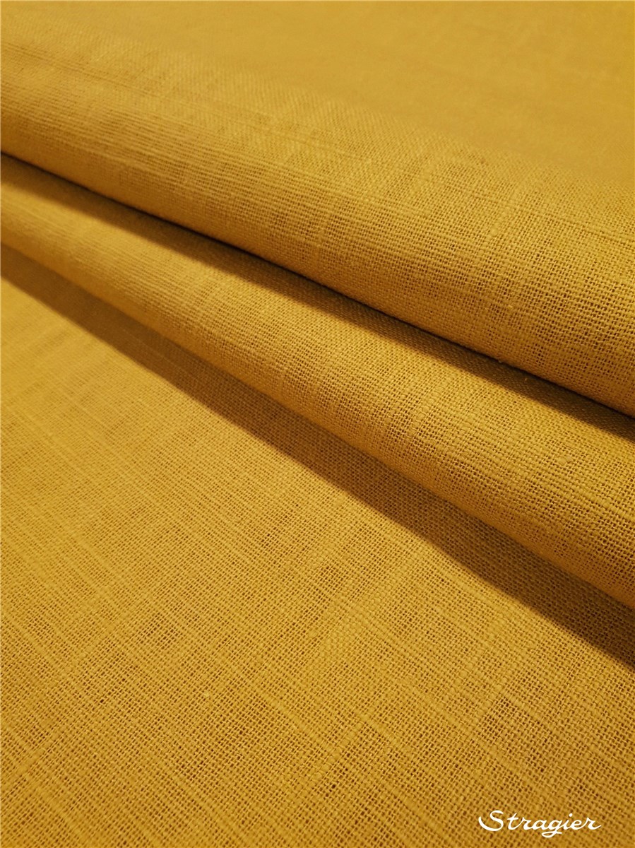Toile pur Lin - Uni - Moutarde