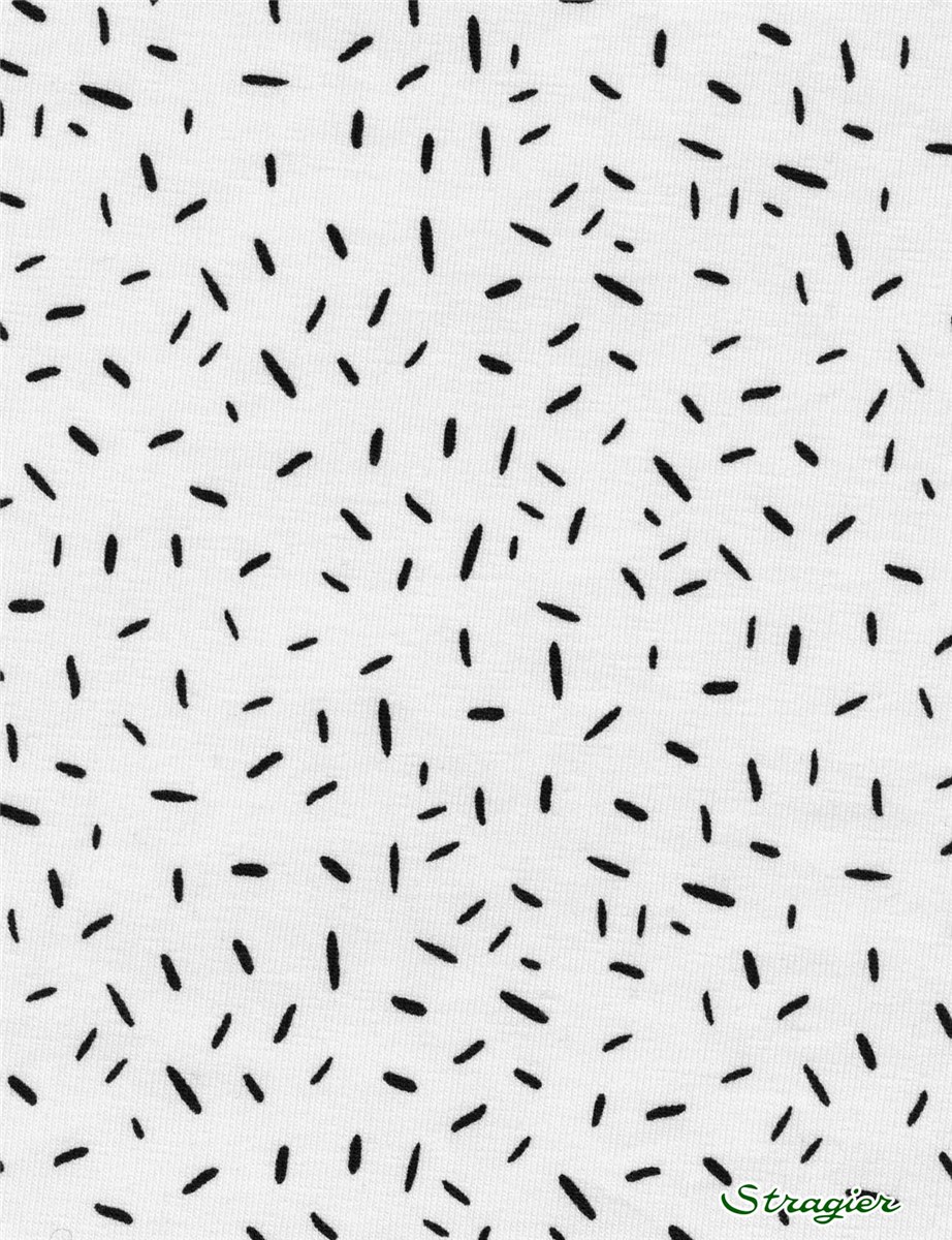 Jersey Coton stretch - Pilia - Ecru-Noir 