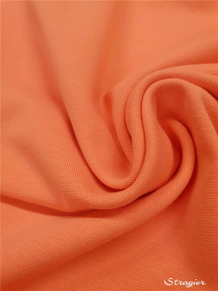 Cotton Knitted Ribbing - Stretch - uni - Pêche