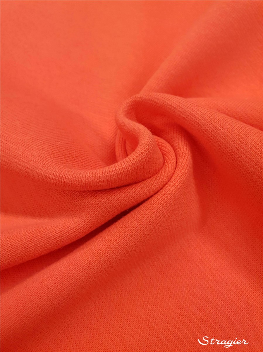 Cotton Knitted Ribbing - Stretch - uni - Corail