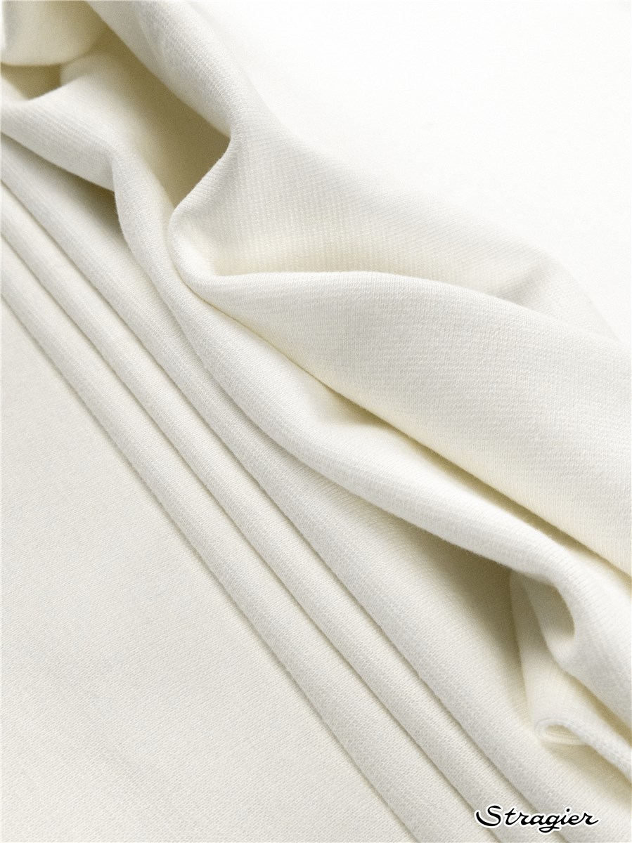 Cotton Knitted Ribbing - Stretch - uni - Porcelaine