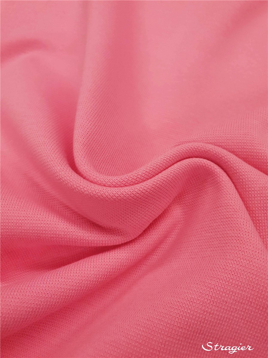 Cotton Knitted Ribbing - Stretch - uni - Rose Cyclamen
