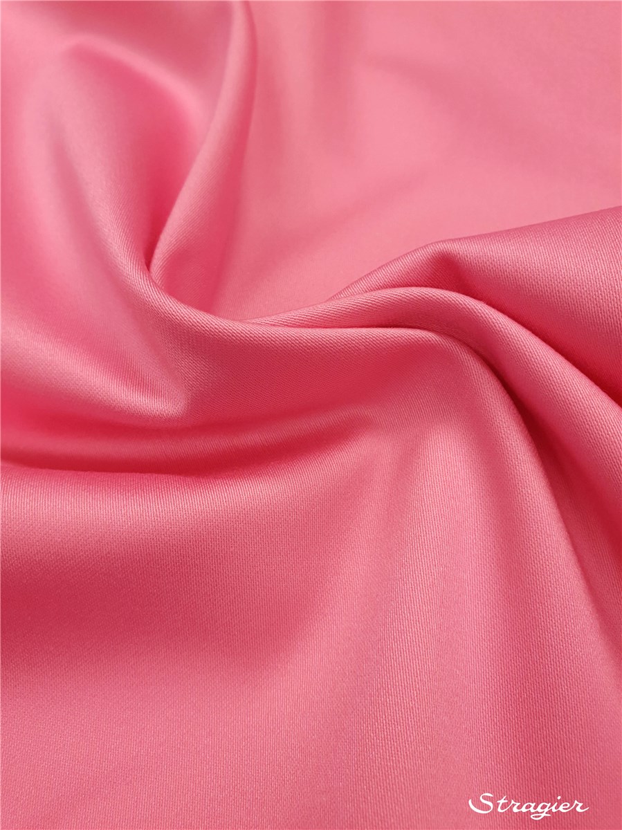 Satin de Coton Extensible - uni - Rose
