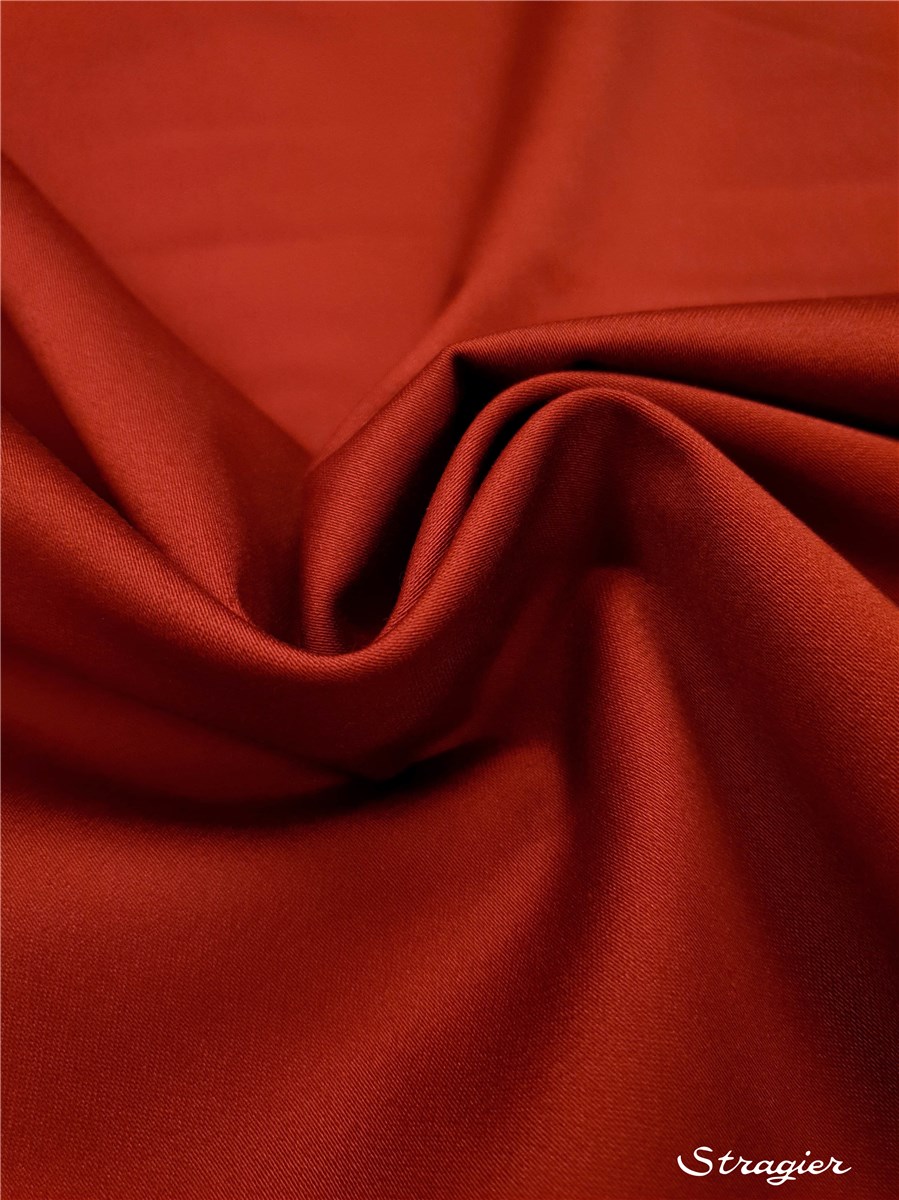 Satin de Coton Extensible - uni - Terre de Sienne