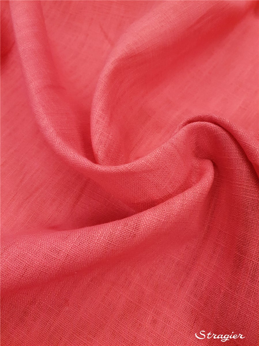 Toile pure Ramie - Uni - Rose Oeillet