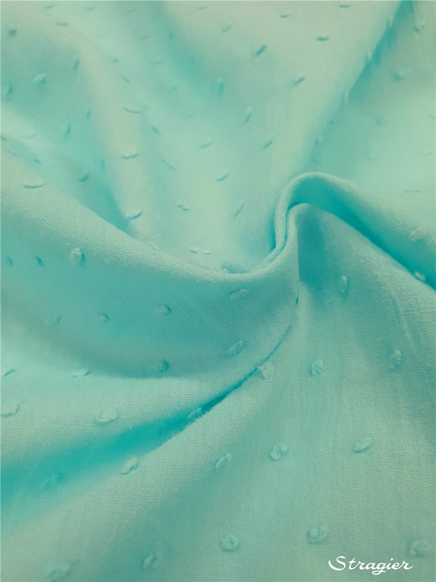 Cotton Batiste - Swiss Dots - uni - Menthe Bleue