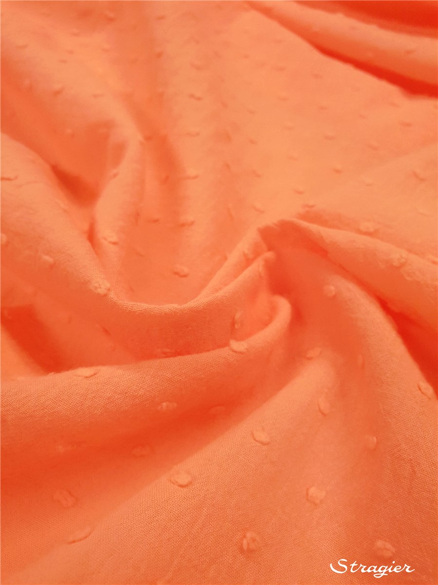 Cotton Batiste - Swiss Dots - uni - Pêche