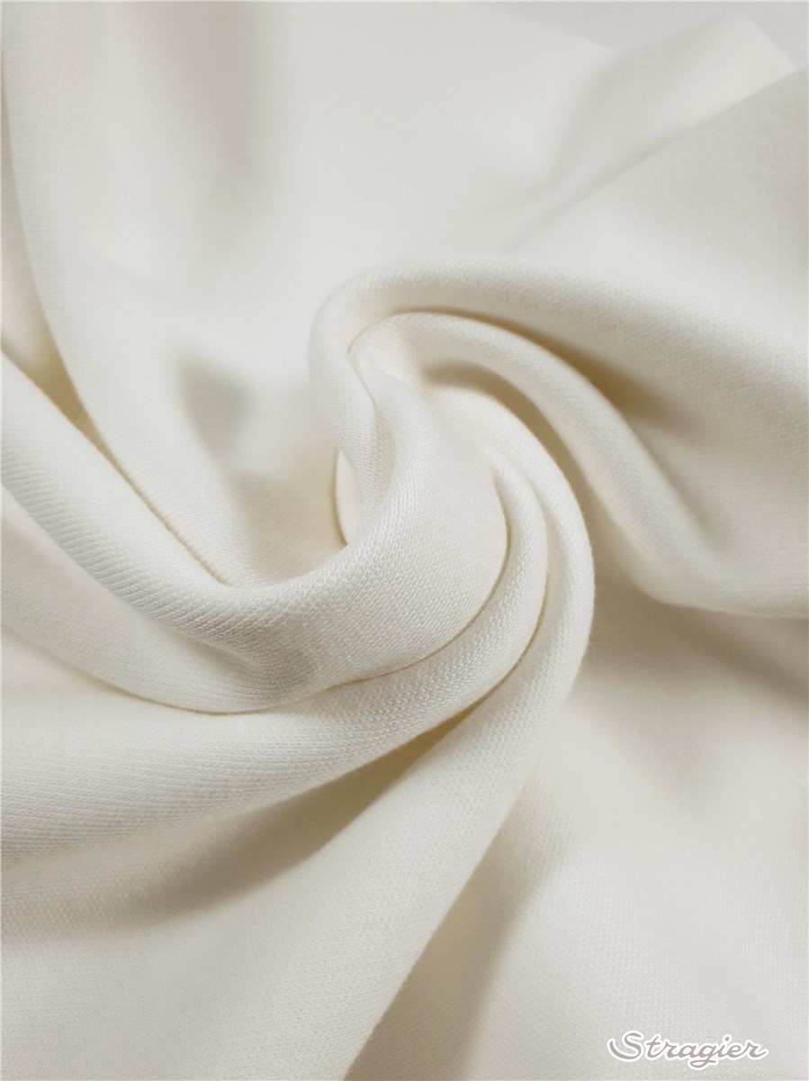 Tricot - Pur coton - UNE - uni - Porcelaine