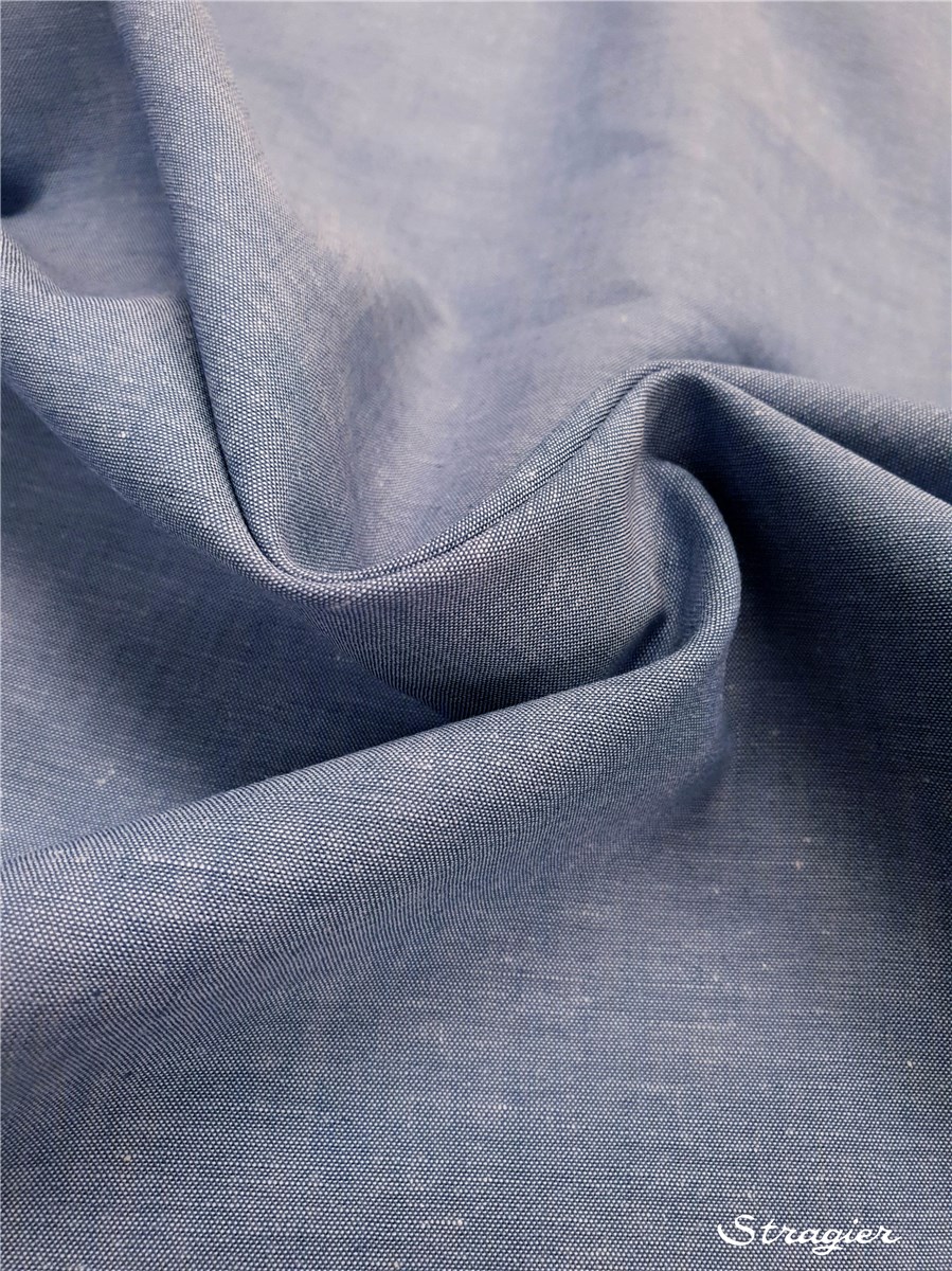 Popeline Pur Coton - Soft - uni - Jeans-Blanc