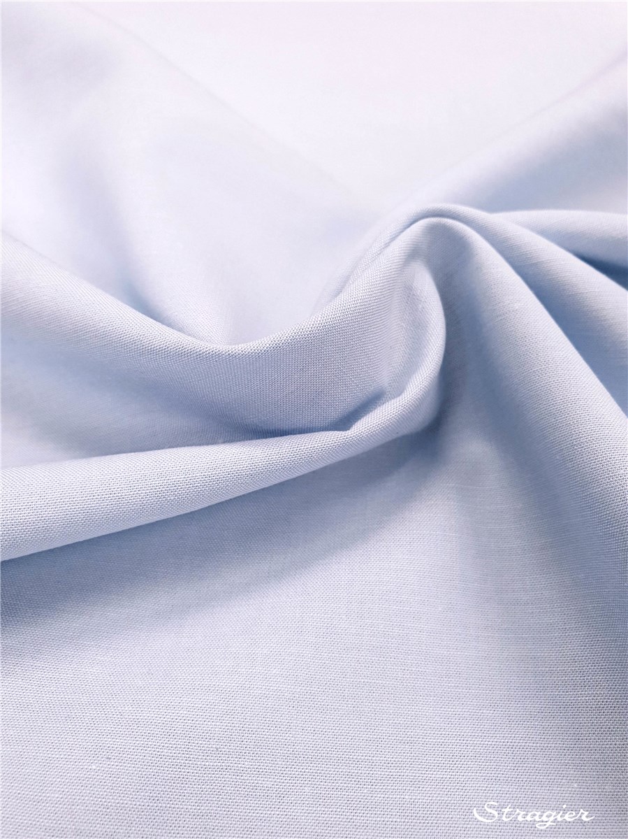 Popeline Pur Coton - Soft - uni - Ciel-Blanc